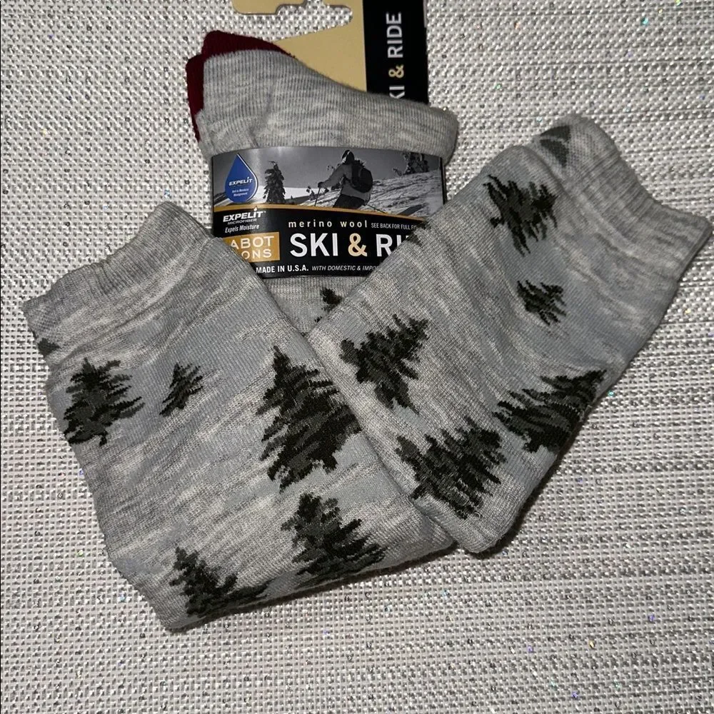 CABOT & SONS SKI & RIDE Merino Wool Heavy Knit Blend Knee High Socks